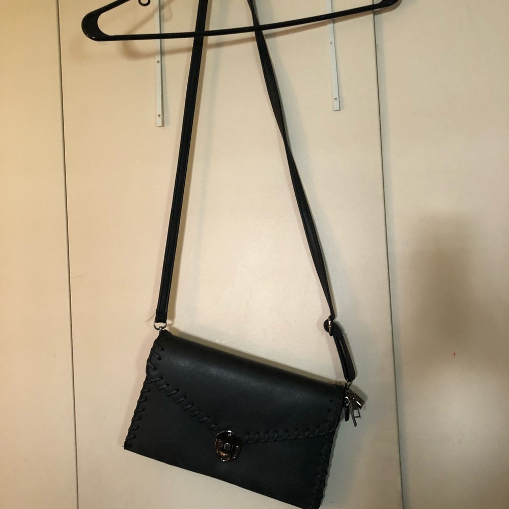 Black long strap purse